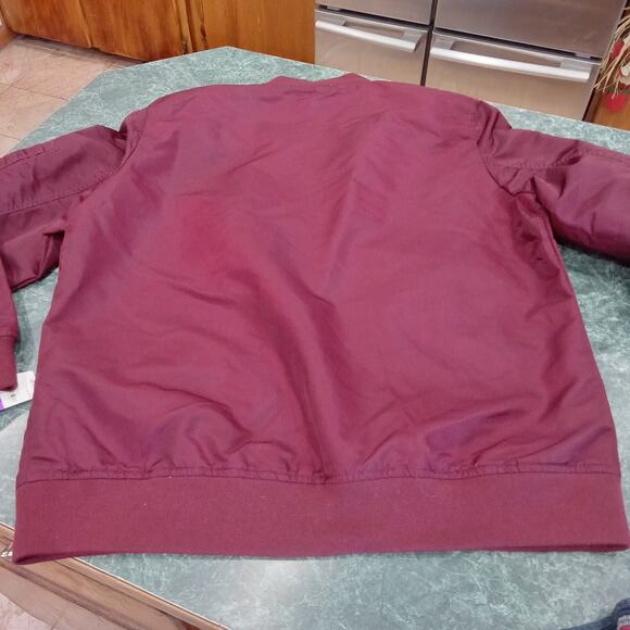 American Rag Cie Mens Burgundy Bomber Flight Jacket Sz XXL Satin Silky New NWT - Picture 8 of 10